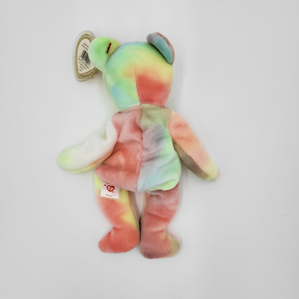 Ty Multicolor Peace Bear Beanie Baby - 1996