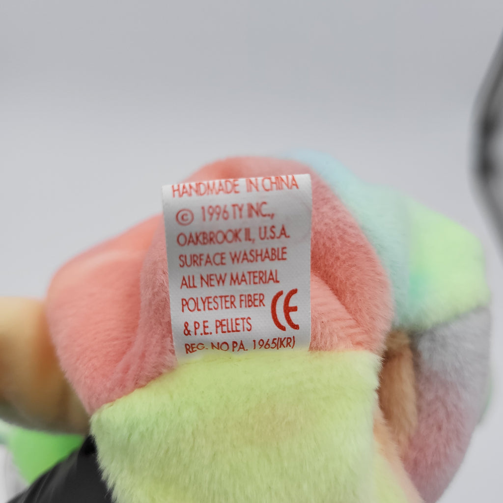 Ty Multicolor Peace Bear Beanie Baby - 1996