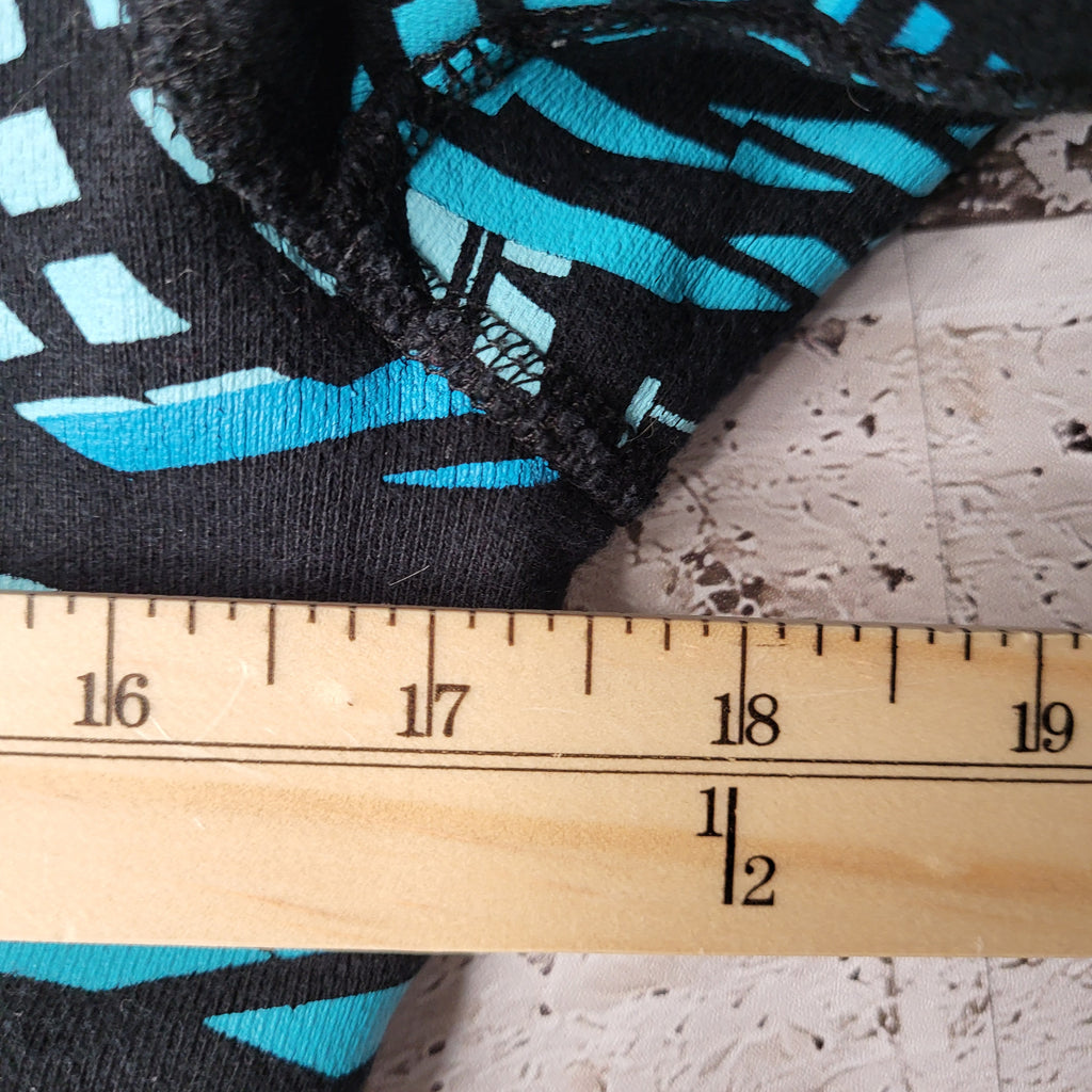 TNA black + turquoise all-over logo zip hoodie (Women's Size S)