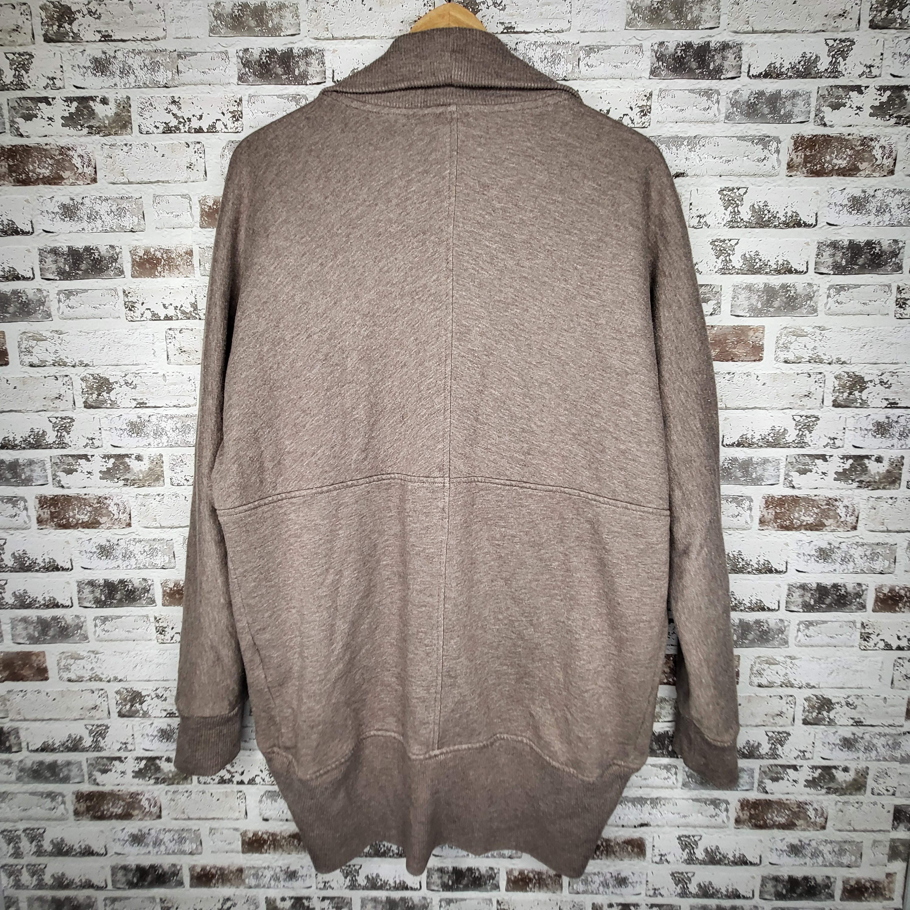 Banana Republic Taupe Mixed Media Open-Front Cardigan (Women's Size L)