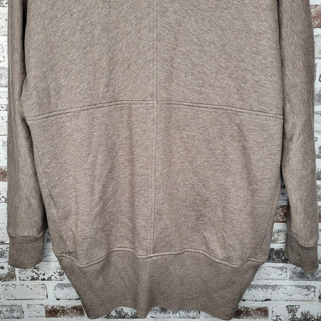Banana Republic Taupe Mixed Media Open-Front Cardigan (Women's Size L)