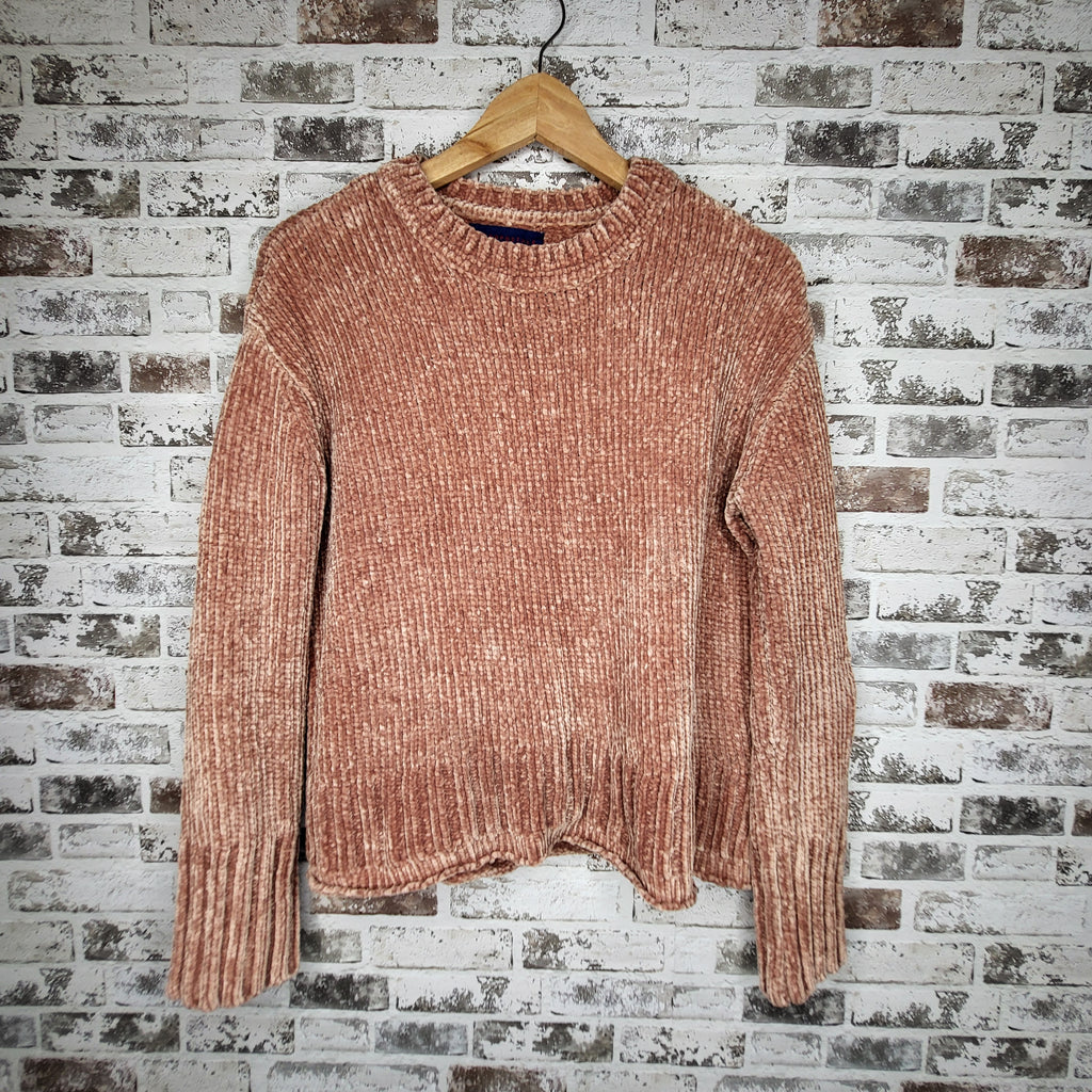 Aéropostale Dusty Rose Chenille Ribbed Knit Sweater (Women's Size M)