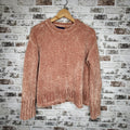 Aéropostale Dusty Rose Chenille Ribbed Knit Sweater (Women's Size M)