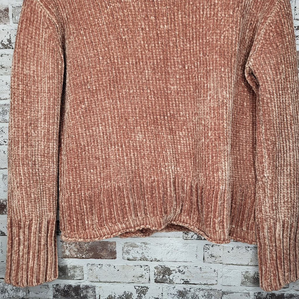 Aéropostale Dusty Rose Chenille Ribbed Knit Sweater (Women's Size M)