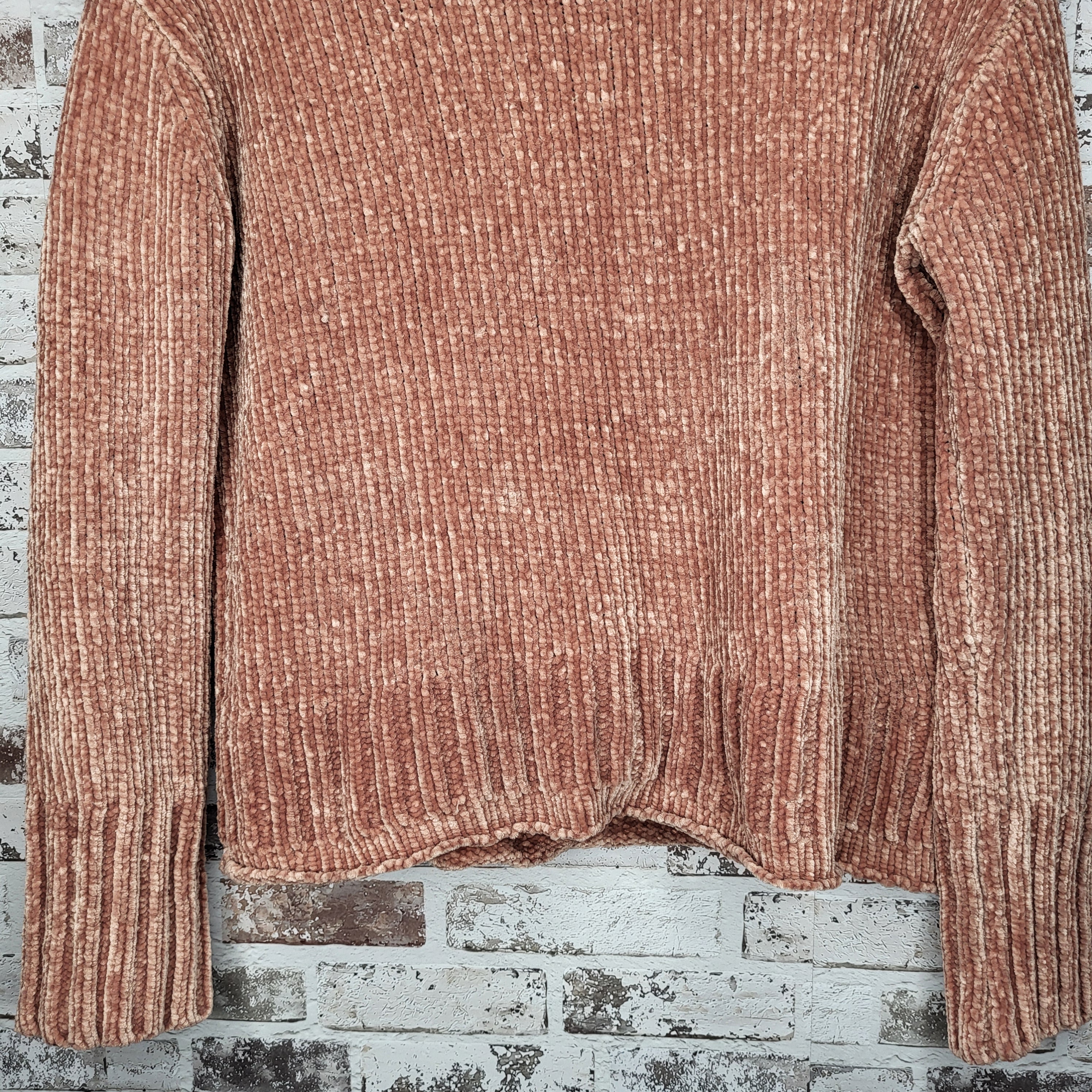 Aéropostale Dusty Rose Chenille Ribbed Knit Sweater (Women's Size M)