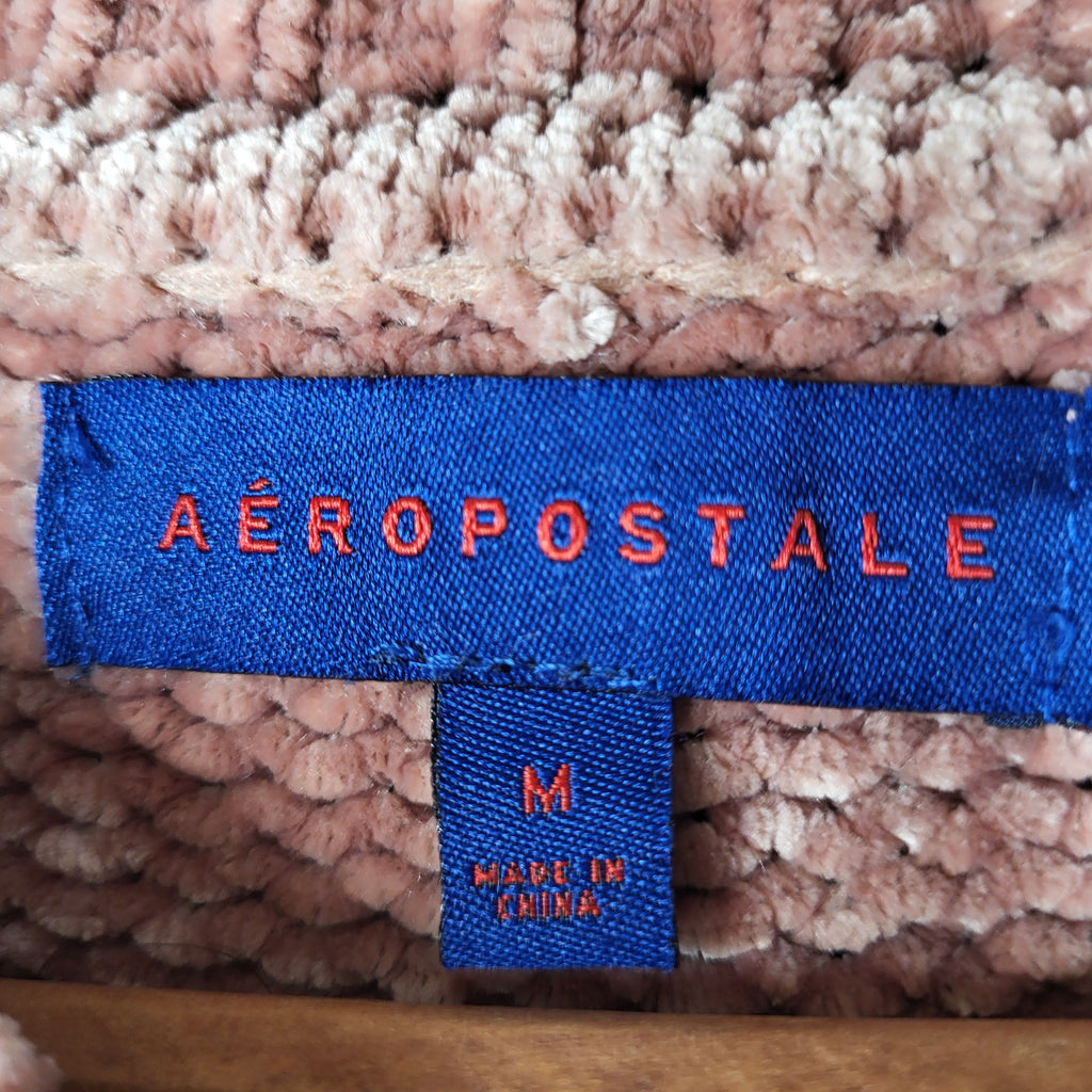 Aéropostale Dusty Rose Chenille Ribbed Knit Sweater (Women's Size M)