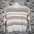 Eddie Bauer Cream Multi-Stripe Turtleneck Knit Sweater (Women's Size XL)