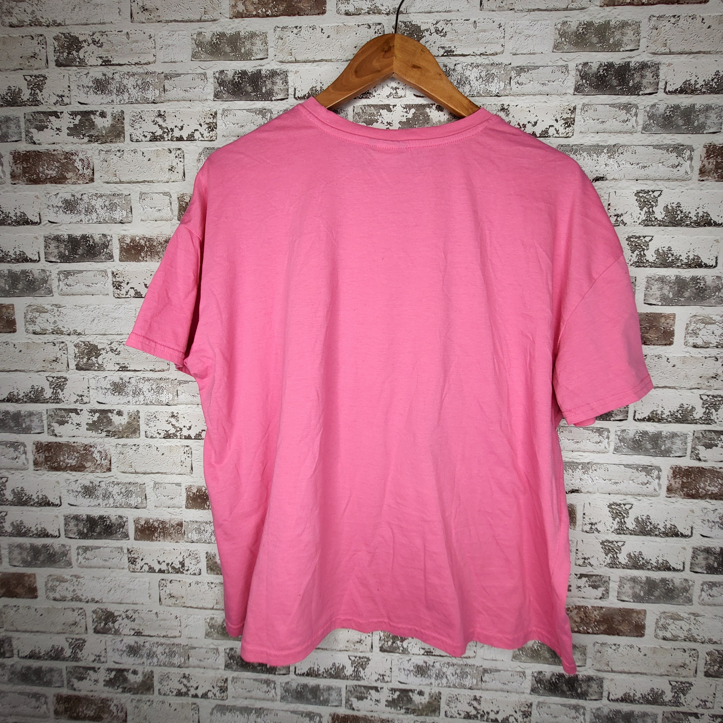 Zion Rootswear pink bob marley graphic t-shirt (Women's Size L)