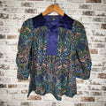 Banana Republic blue green paisley silk blouse (Women's Size XS)