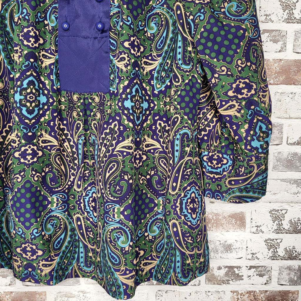 Banana Republic blue green paisley silk blouse (Women's Size XS)
