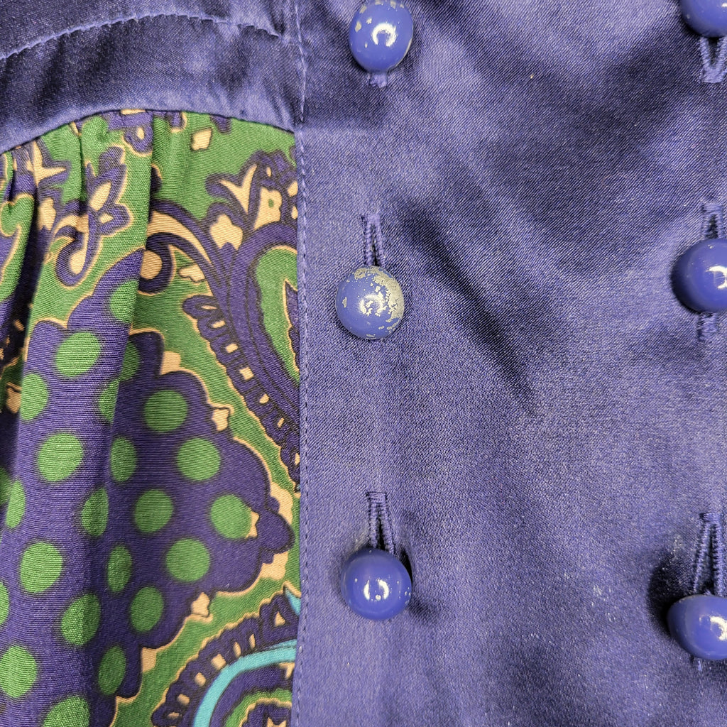 Banana Republic blue green paisley silk blouse (Women's Size XS)