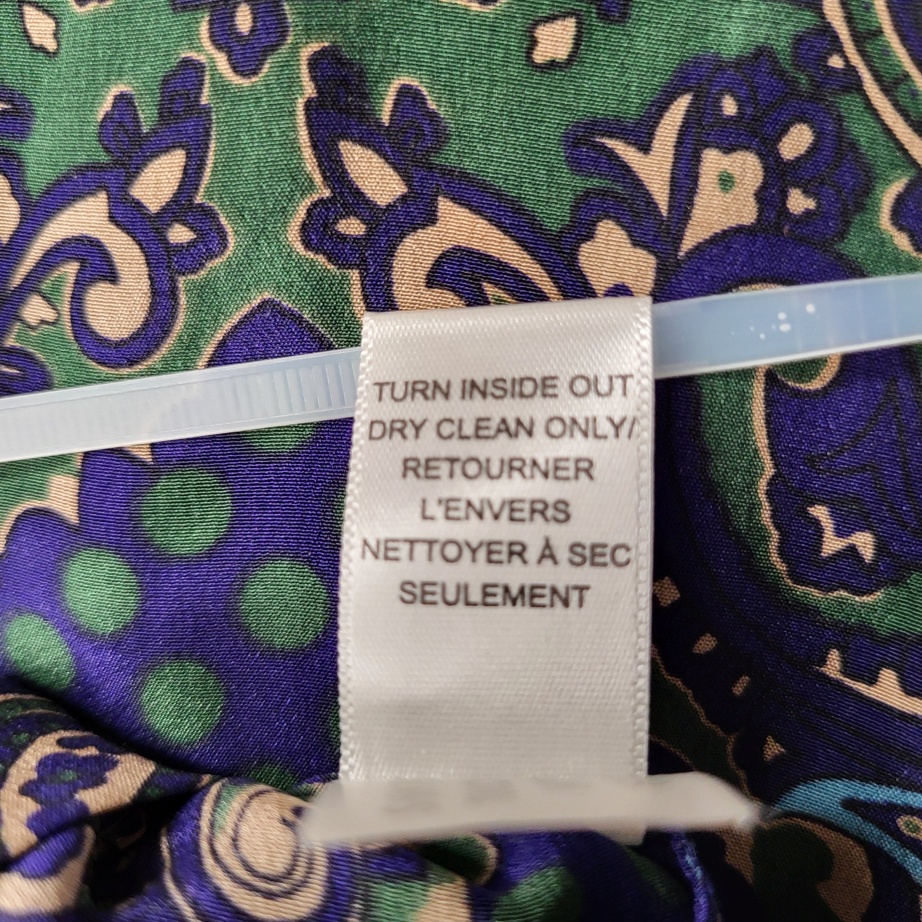 Banana Republic blue green paisley silk blouse (Women's Size XS)
