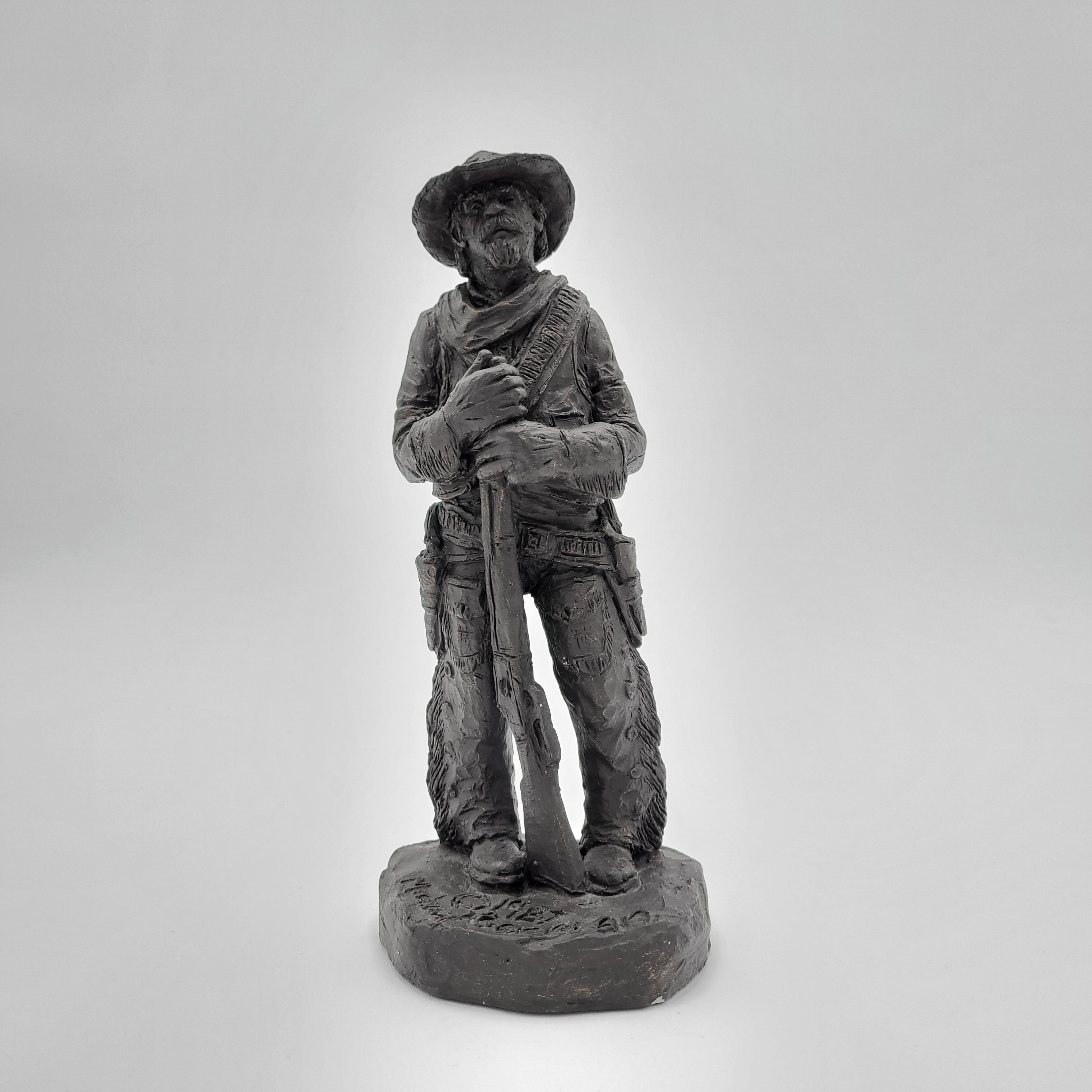 Michael Garman Dark Bronze Old Gun Carver Western Cowboy Figurine