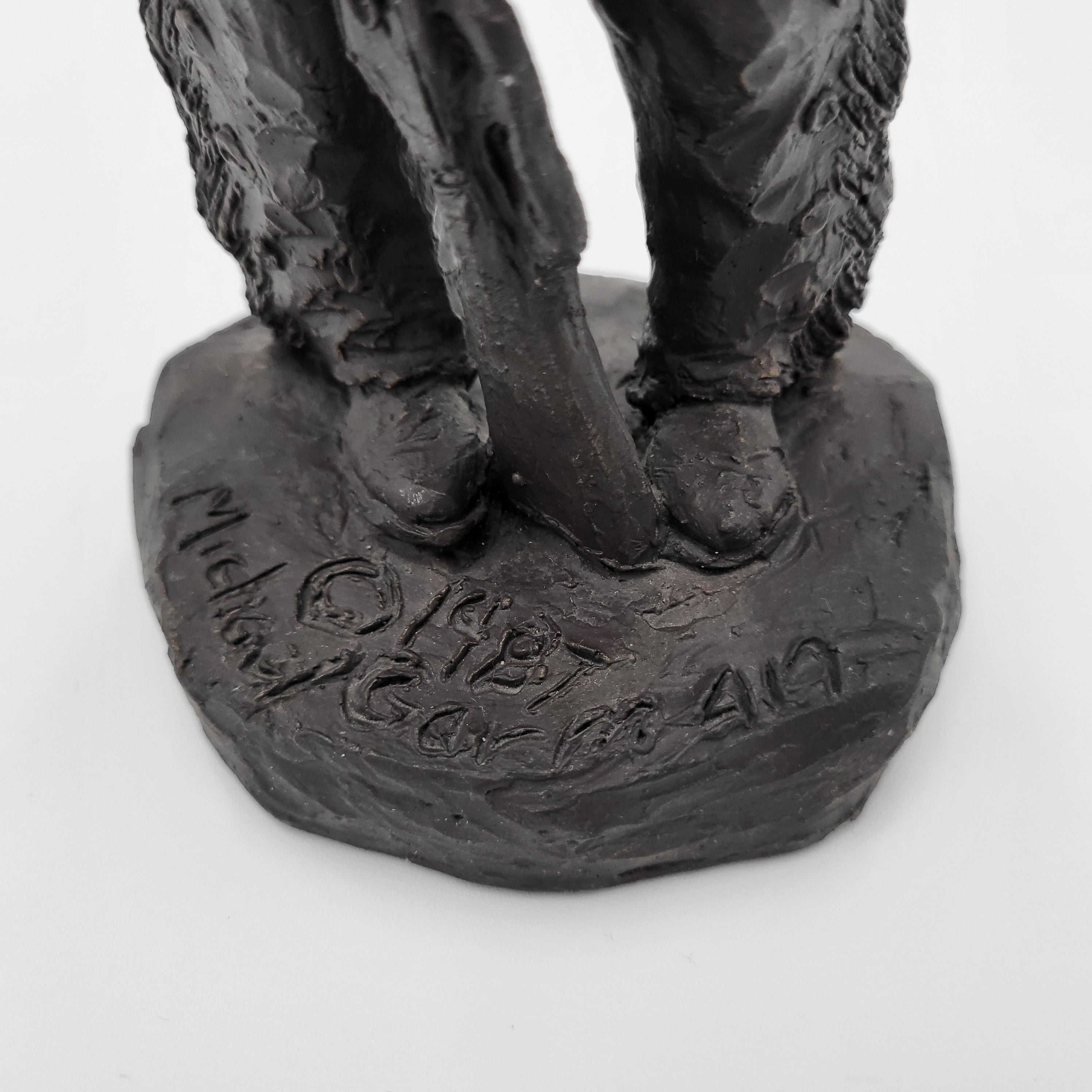 Michael Garman Dark Bronze Old Gun Carver Western Cowboy Figurine