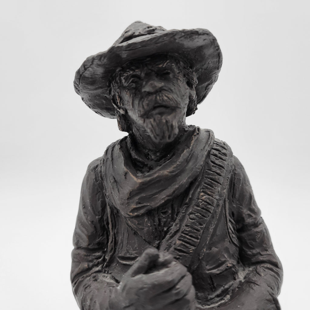 Michael Garman Dark Bronze Old Gun Carver Western Cowboy Figurine