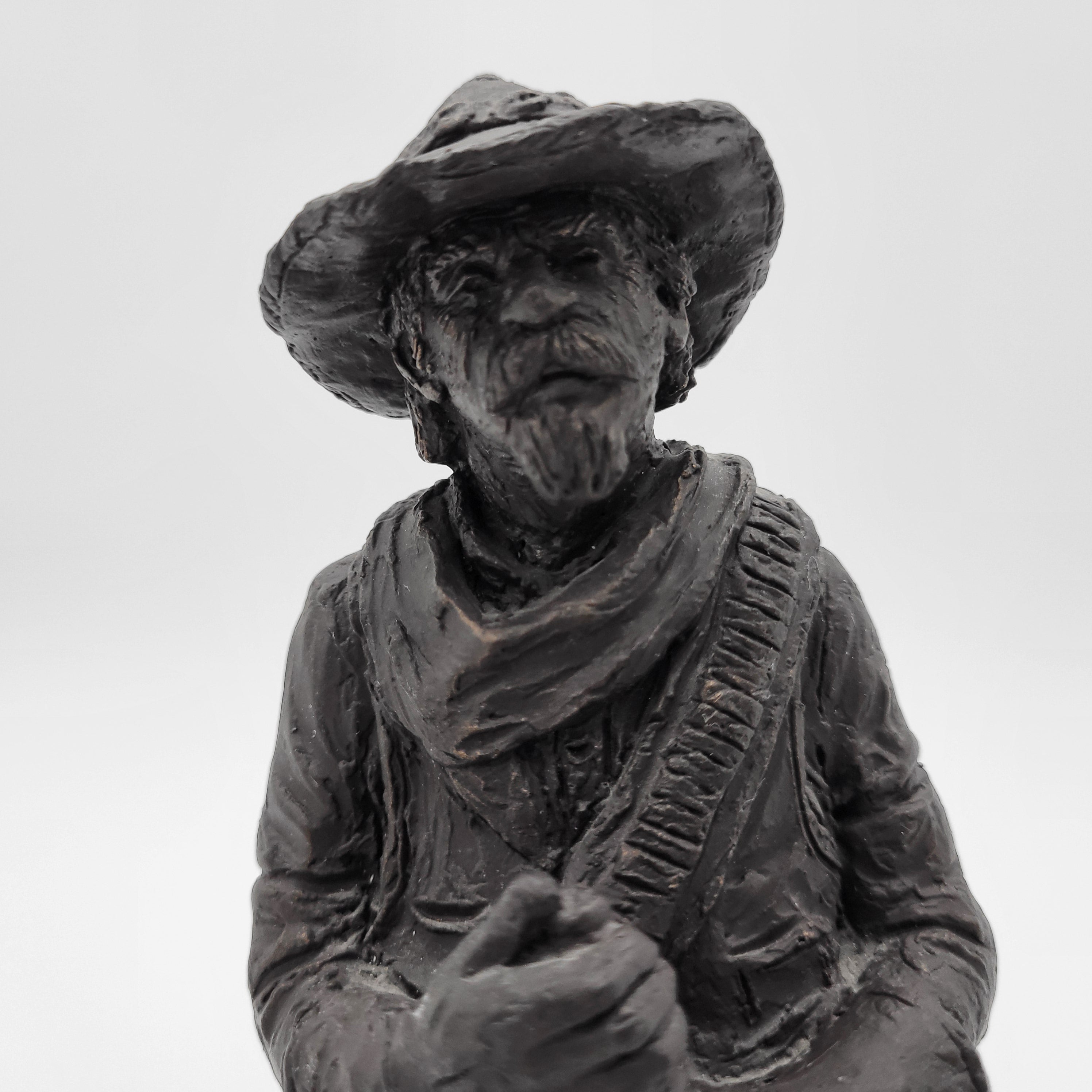 Michael Garman Dark Bronze Old Gun Carver Western Cowboy Figurine