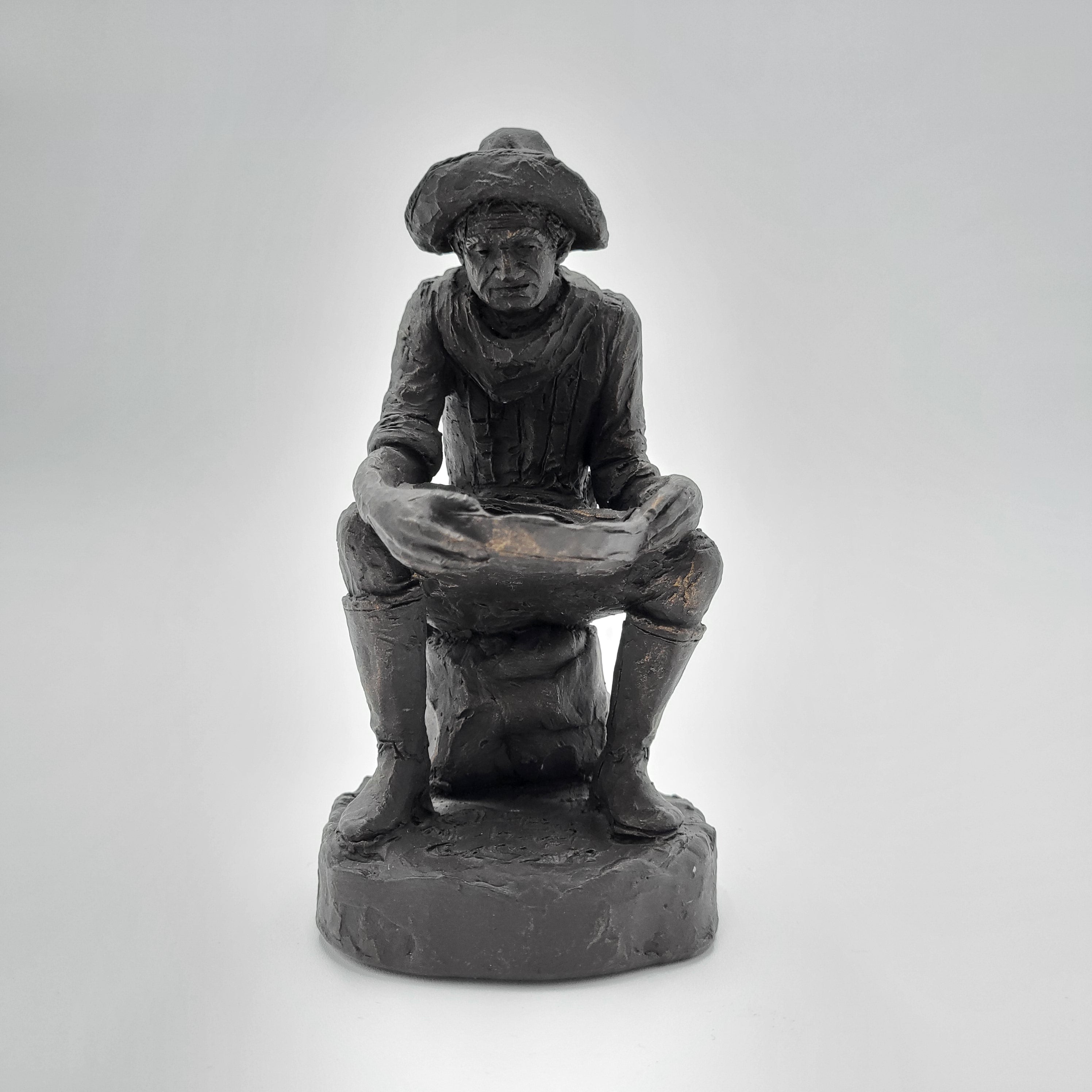 Michael Garman Dark Bronze Old Prospector Western Cowboy Figurine