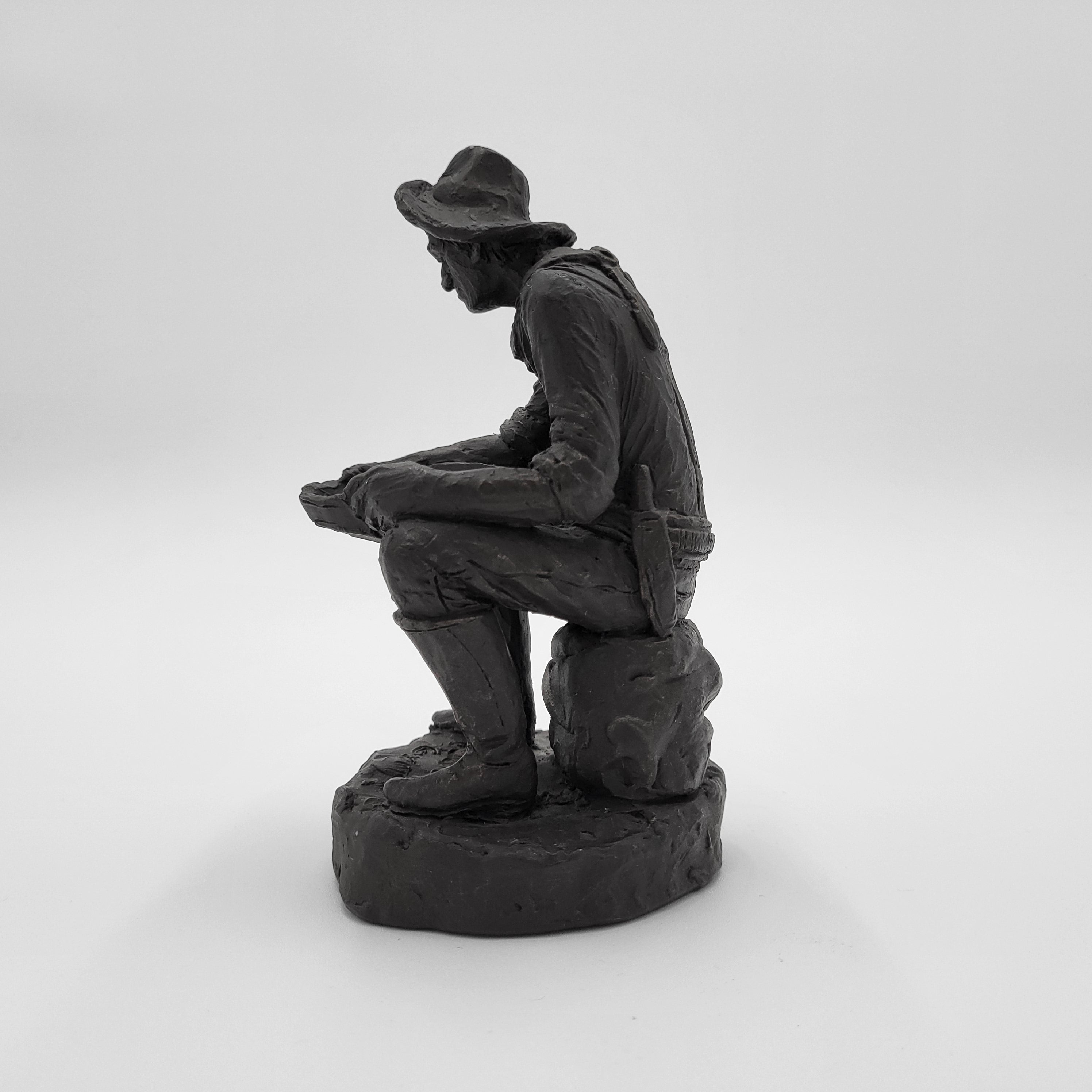 Michael Garman Dark Bronze Old Prospector Western Cowboy Figurine