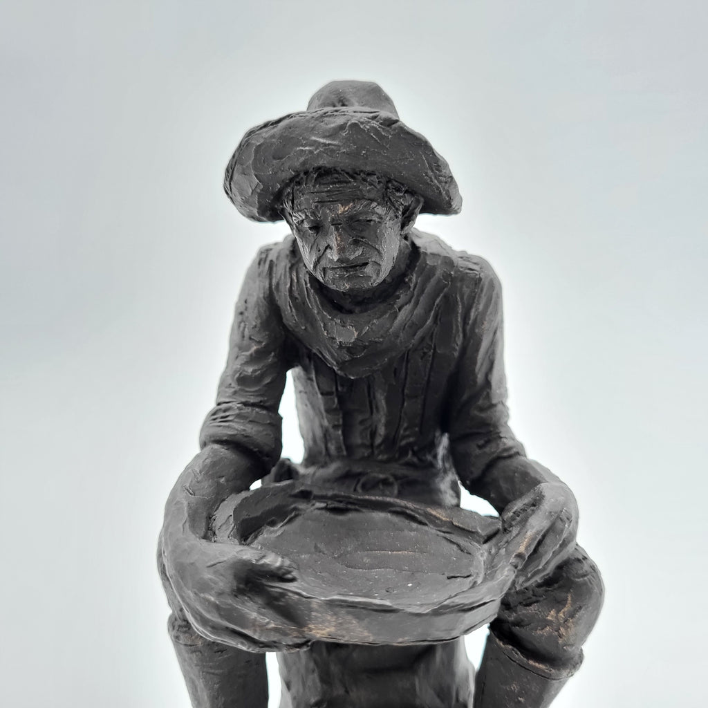 Michael Garman Dark Bronze Old Prospector Western Cowboy Figurine