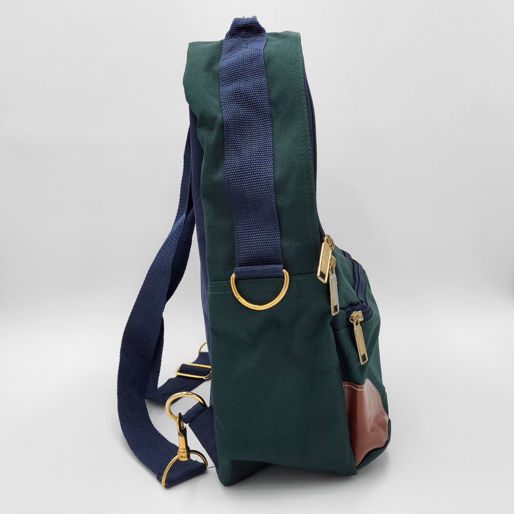 Jaguar Navy Blue & Forest Green Backpack