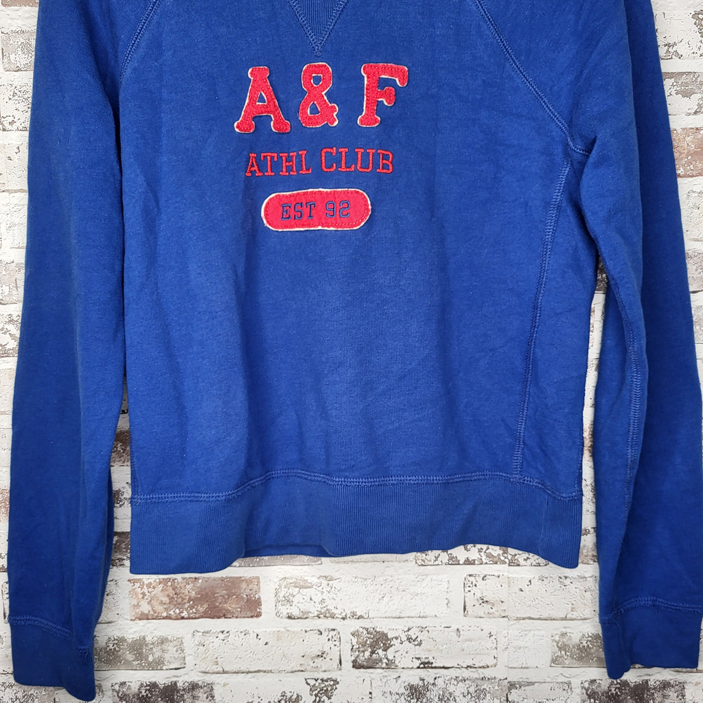 Abercrombie & Fitch Blue A&F Athl Club Crewneck Sweatshirt (Women's Size M)