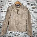 CRUZE Taupe Suede Leather Blazer Jacket (Women's Size XL/TG)