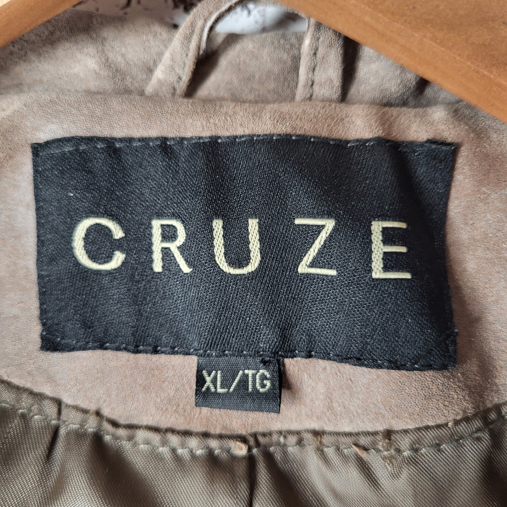 CRUZE Taupe Suede Leather Blazer Jacket (Women's Size XL/TG)