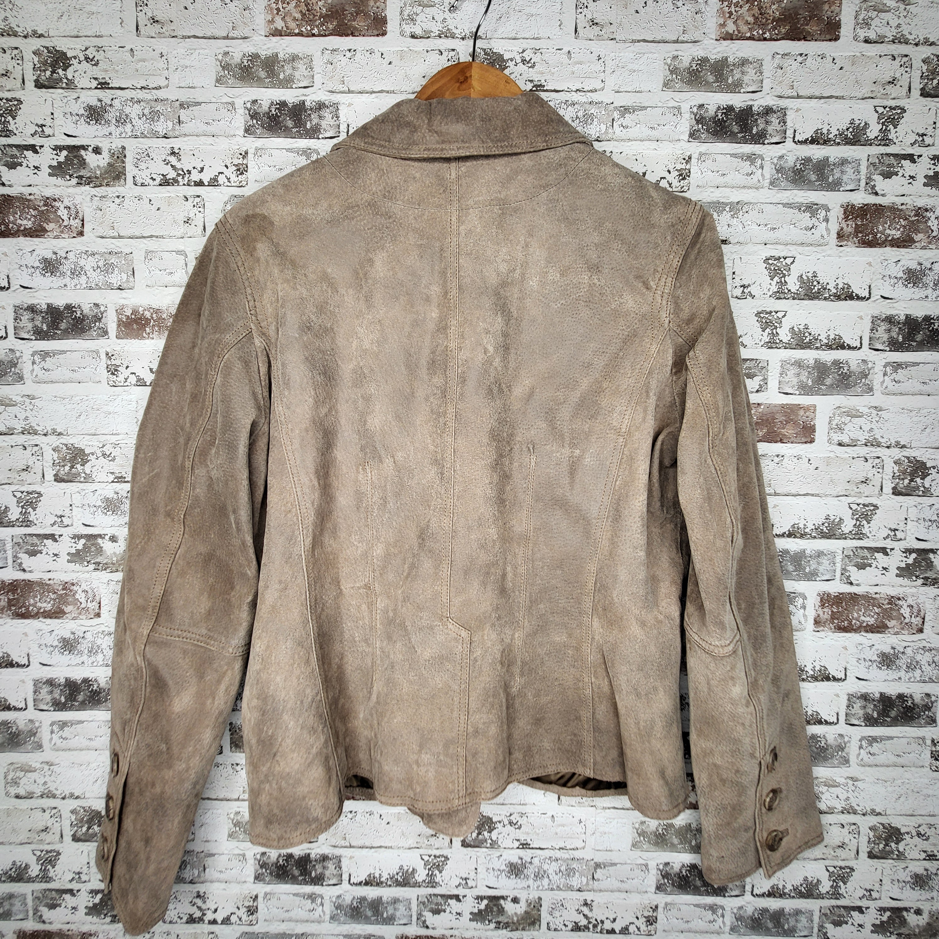 CRUZE Taupe Suede Leather Blazer Jacket (Women's Size XL/TG)