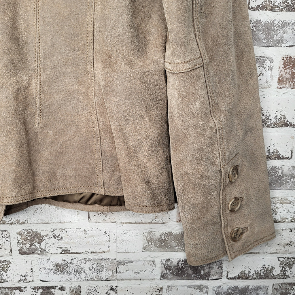 CRUZE Taupe Suede Leather Blazer Jacket (Women's Size XL/TG)