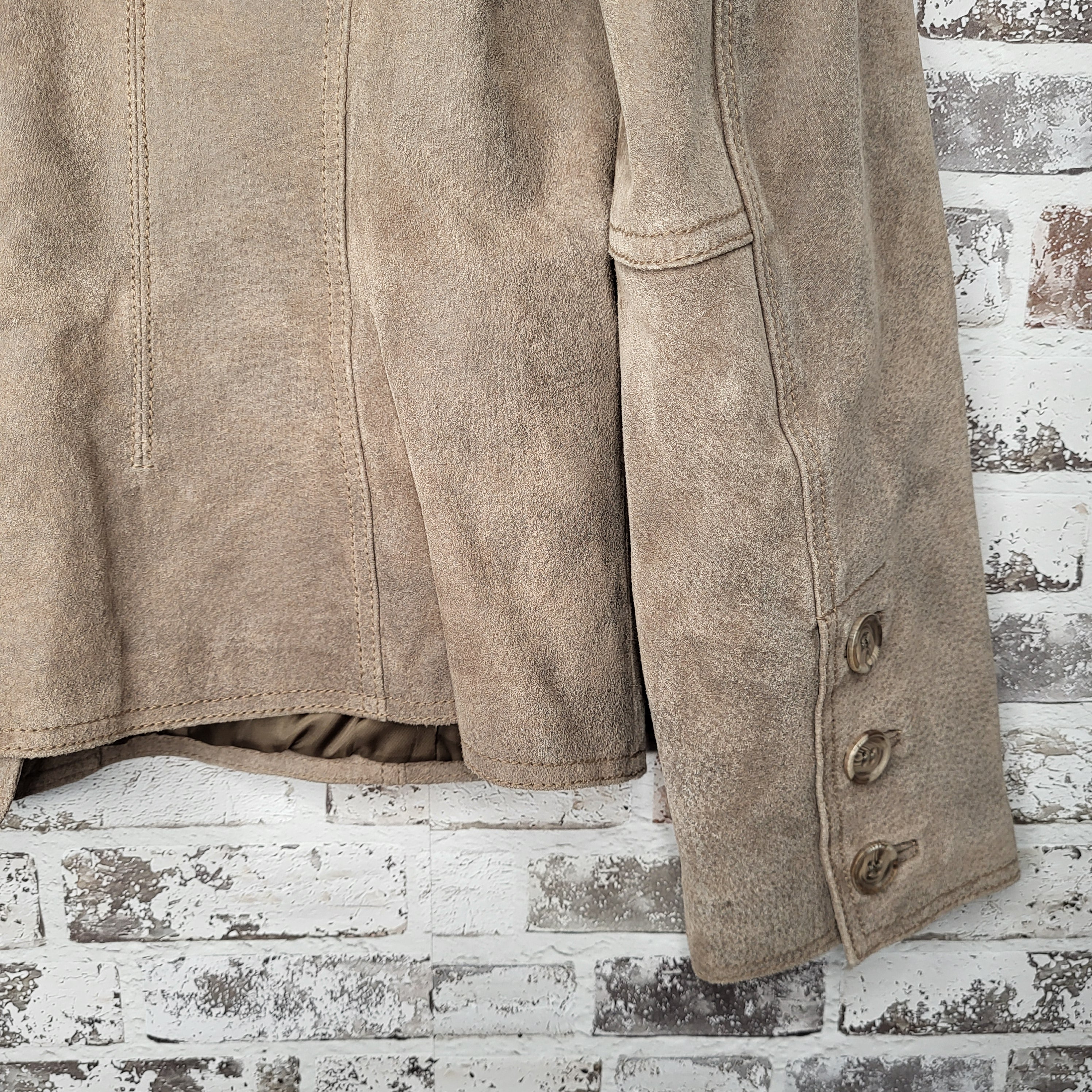 CRUZE Taupe Suede Leather Blazer Jacket (Women's Size XL/TG)