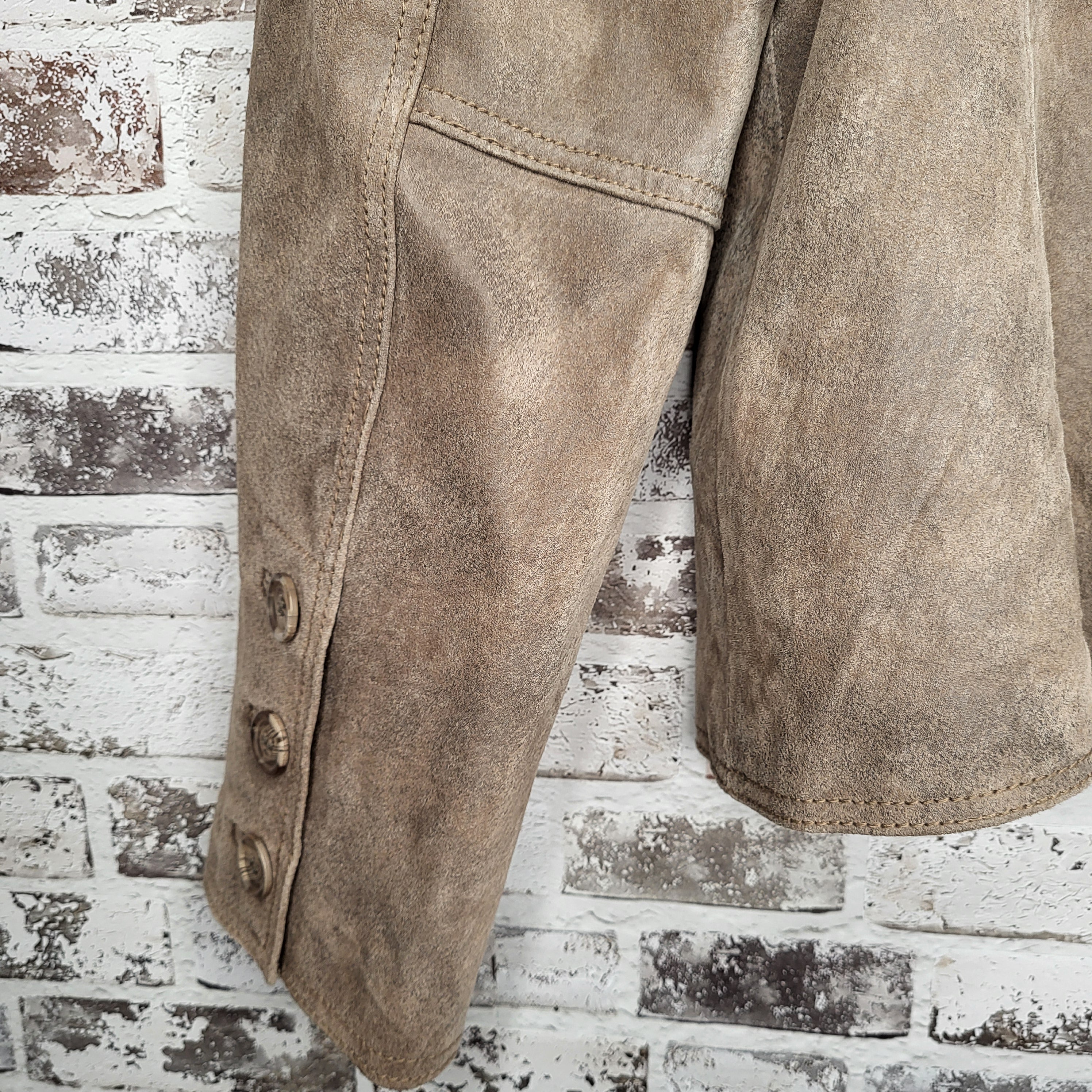 CRUZE Taupe Suede Leather Blazer Jacket (Women's Size XL/TG)