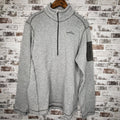 Eddie Bauer Grey Heather Quarter-Zip Fleece Pullover (Men's Size XL)