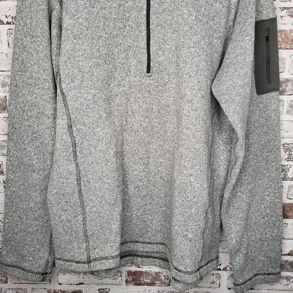 Eddie Bauer Grey Heather Quarter-Zip Fleece Pullover (Men's Size XL)