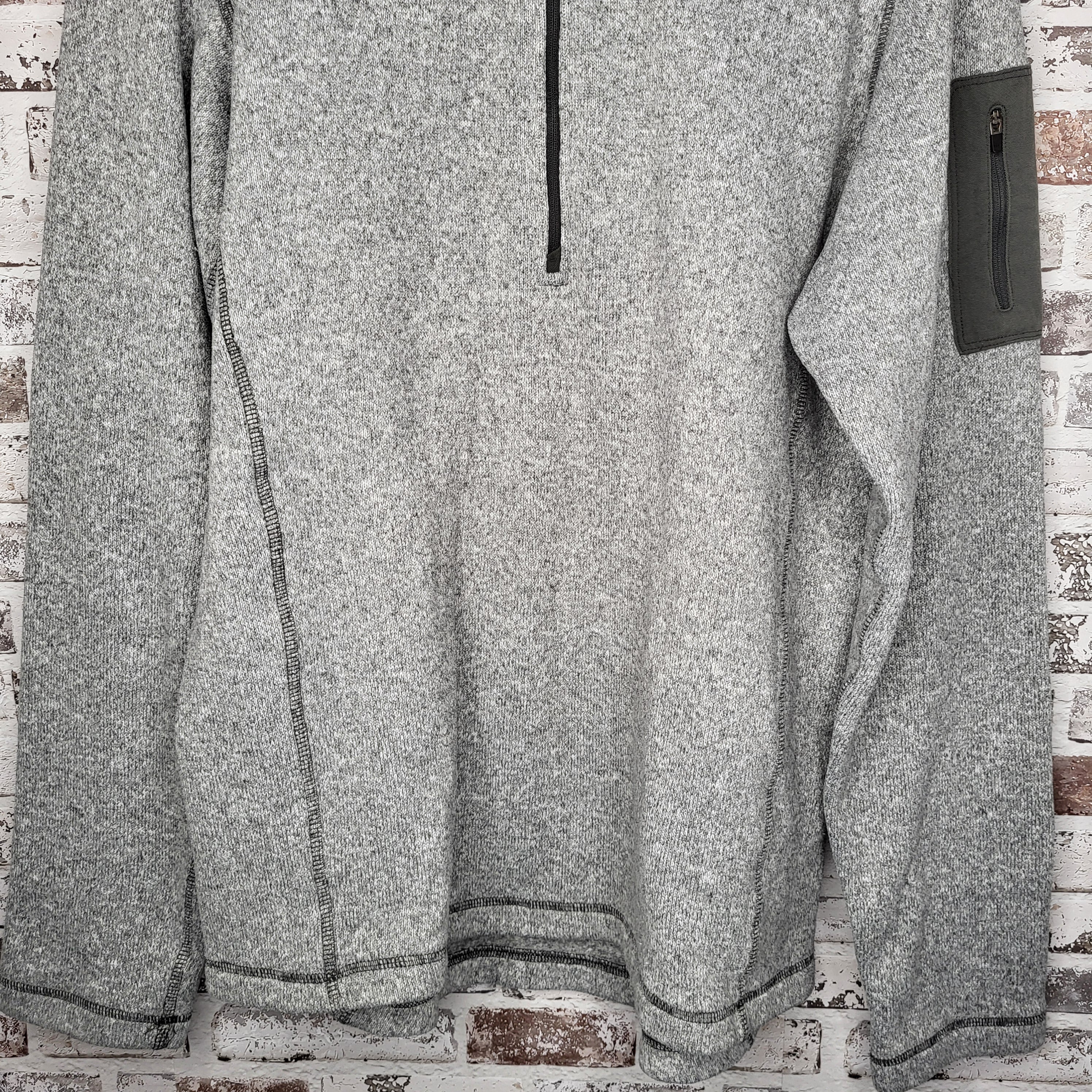 Eddie Bauer Grey Heather Quarter-Zip Fleece Pullover (Men's Size XL)