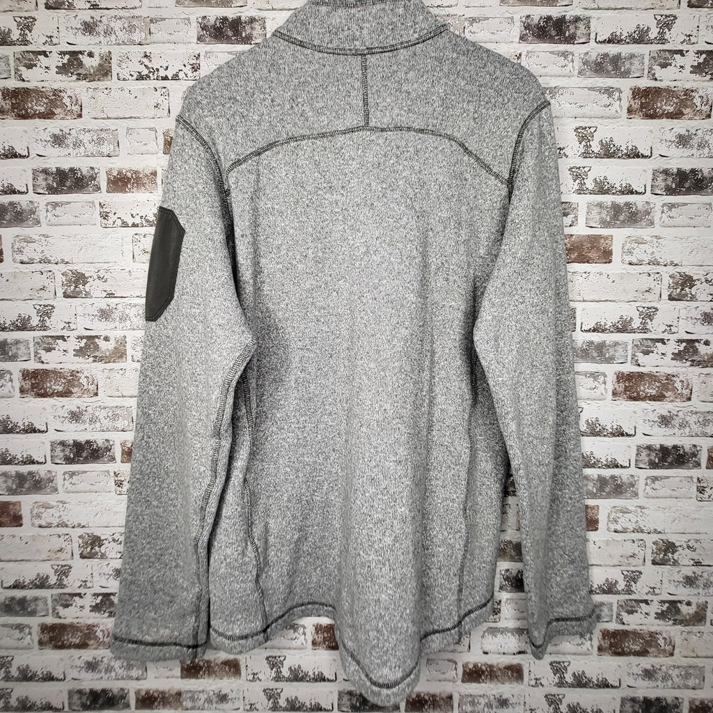 Eddie Bauer Grey Heather Quarter-Zip Fleece Pullover (Men's Size XL)