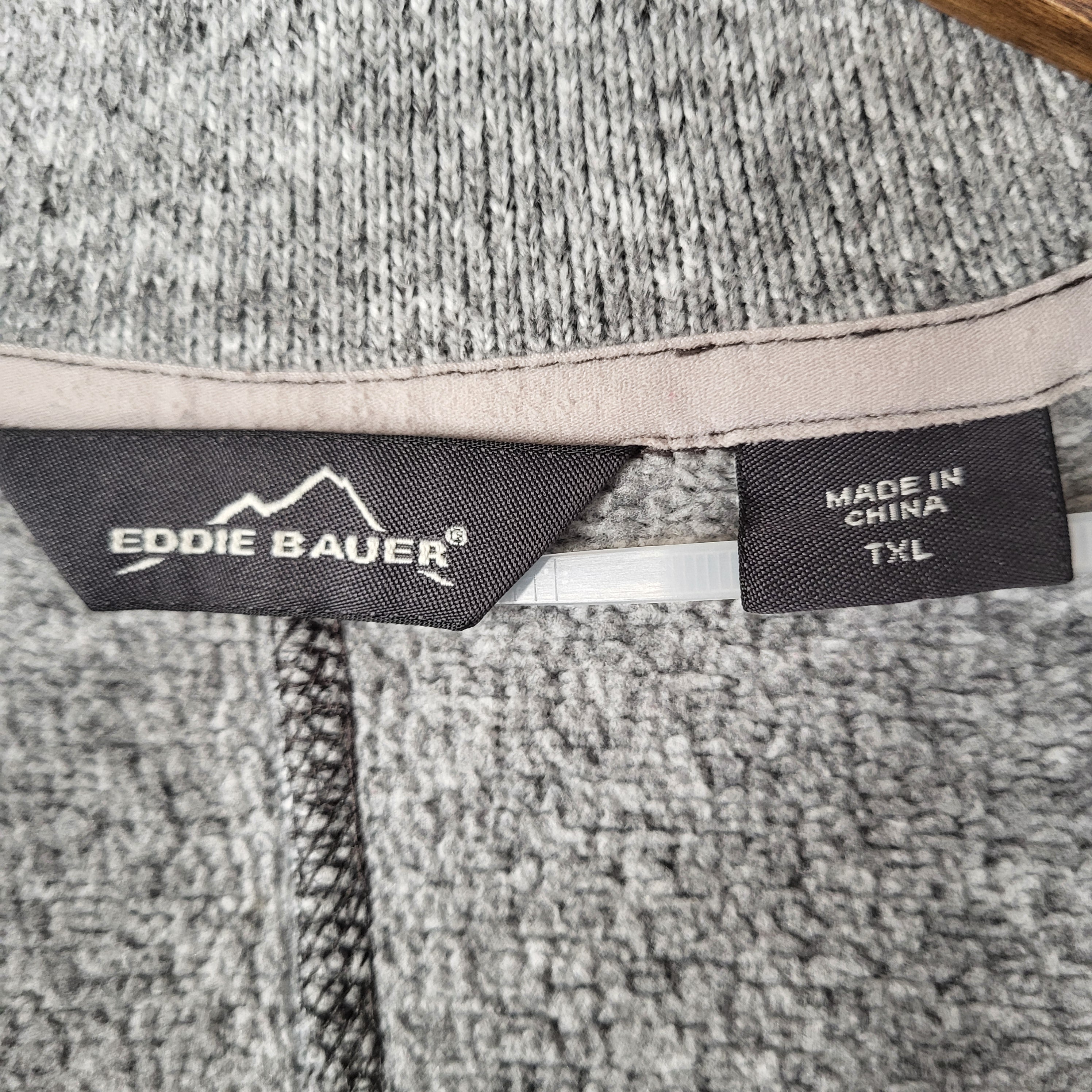 Eddie Bauer Grey Heather Quarter-Zip Fleece Pullover (Men's Size XL)