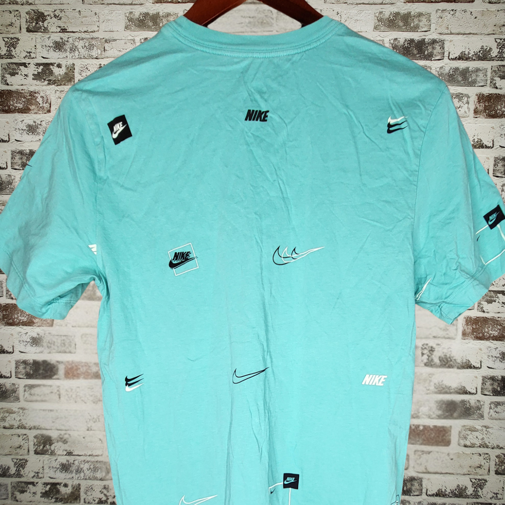 Nike teal all-over logo t-shirt (Men's Size S)