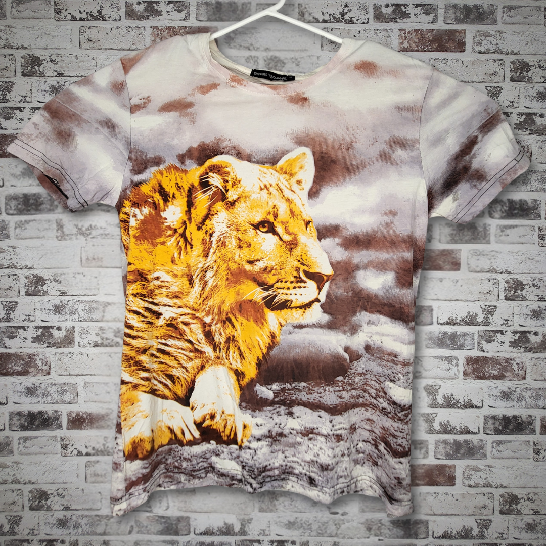 Emporio Armani white graphic t-shirt (Men's Size L)