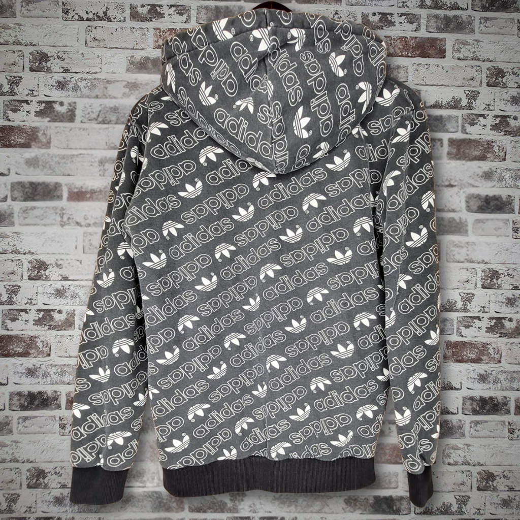 adidas faded black zip hoodie (Men's Size S)