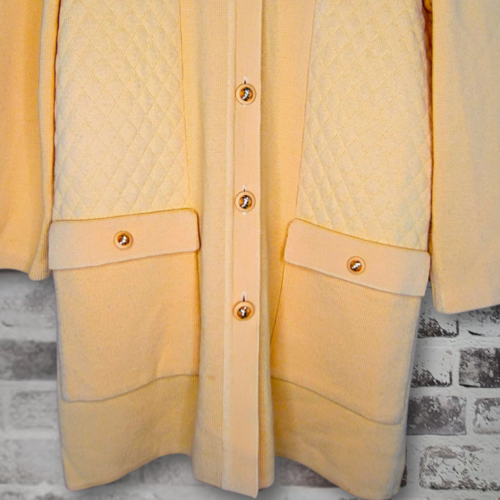 Attitude soft yellow tone longline cardigan jacket (Women's Size 12)