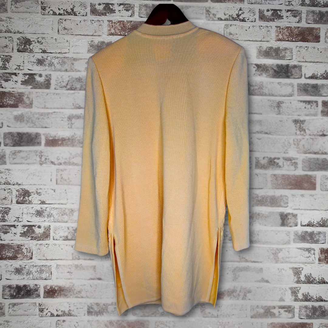 Attitude soft yellow tone longline cardigan jacket (Women's Size 12)