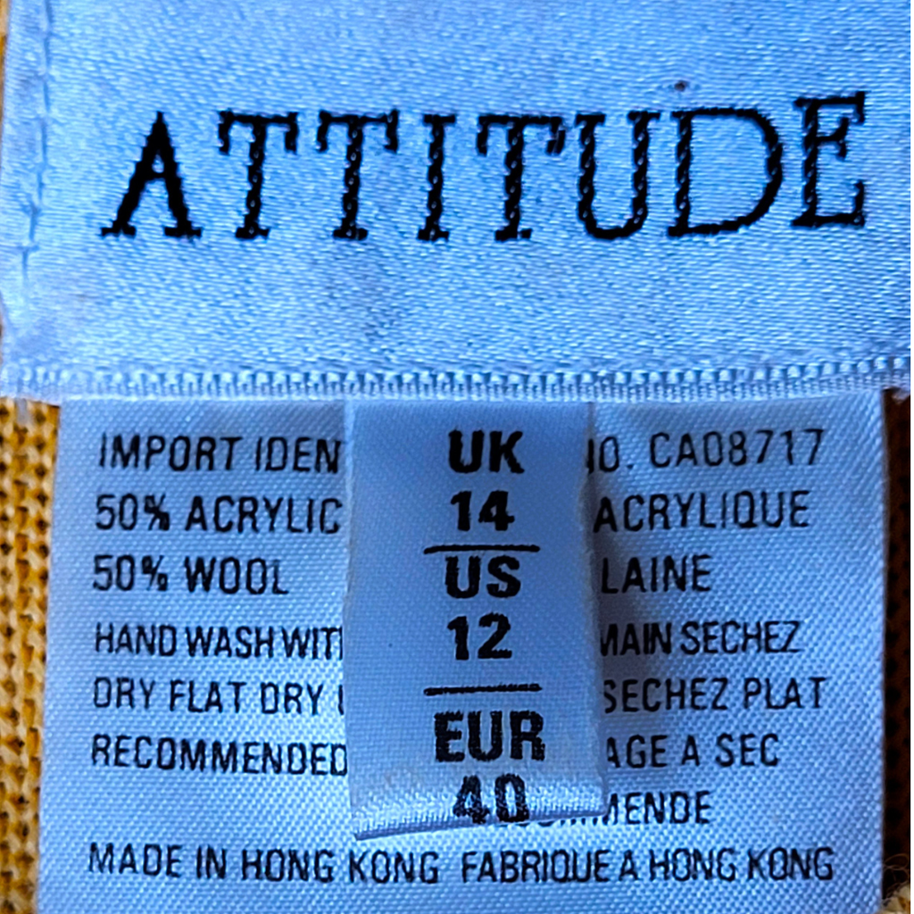Attitude soft yellow tone longline cardigan jacket (Women's Size 12)