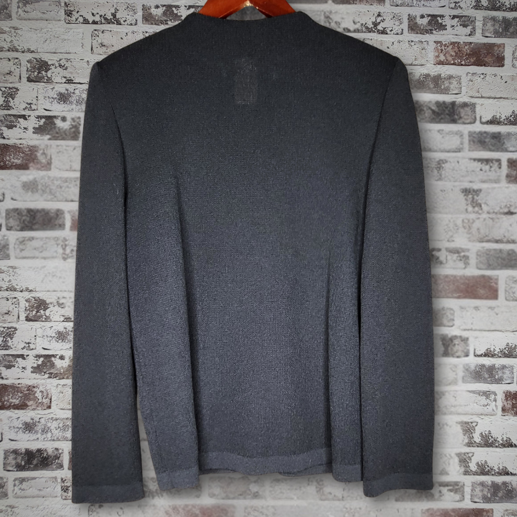 Castleberry black pearl-button knit jacket (Women's Size M)