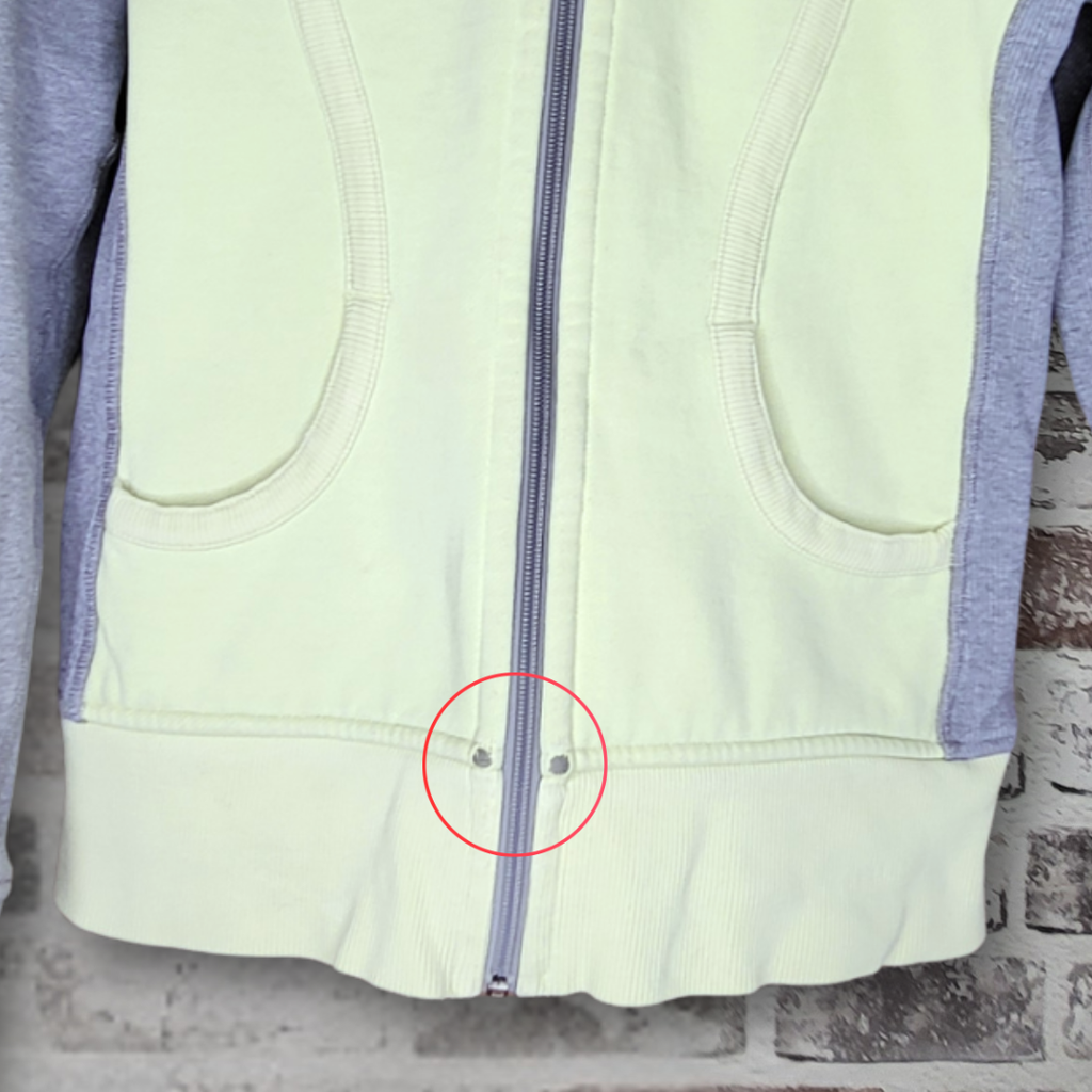 lululemon pale green/grey full-zip scuba hoodie (Women's Size S/M)