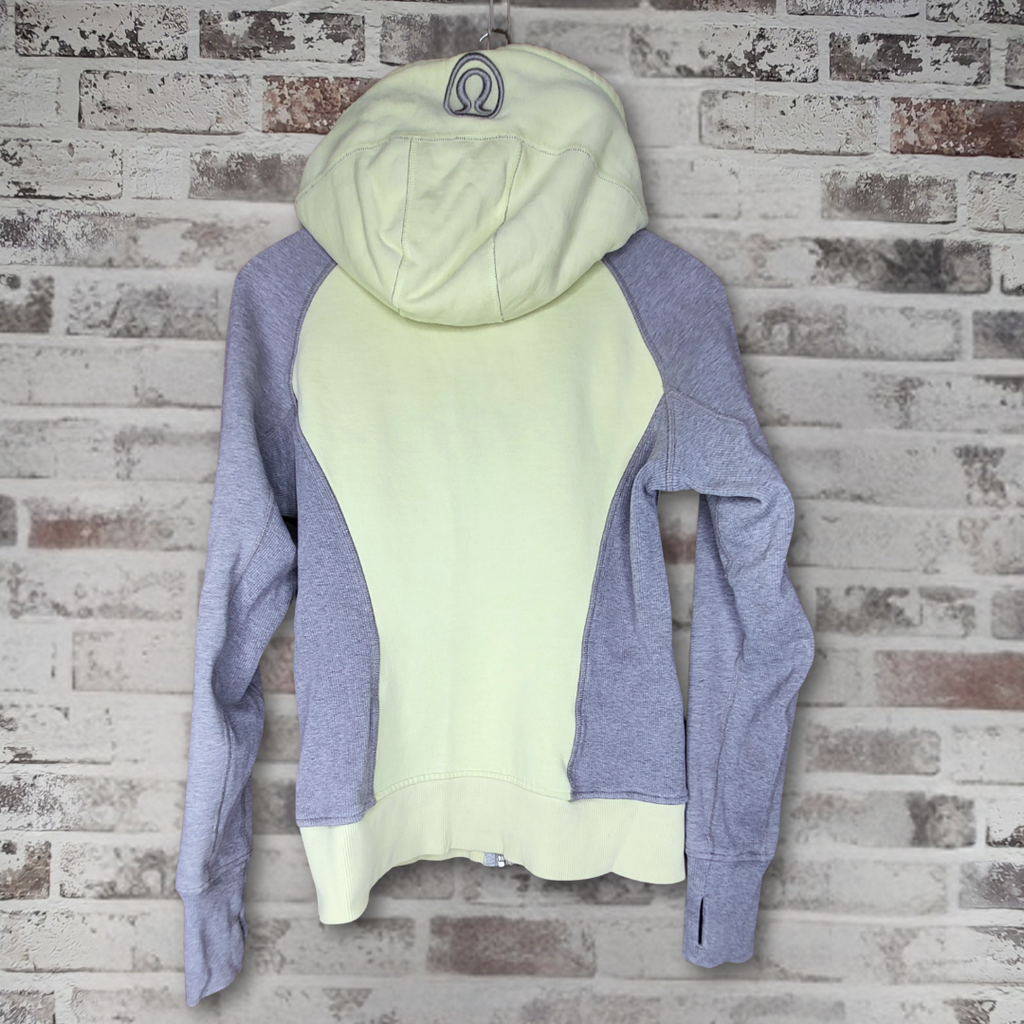 lululemon pale green/grey full-zip scuba hoodie (Women's Size S/M)