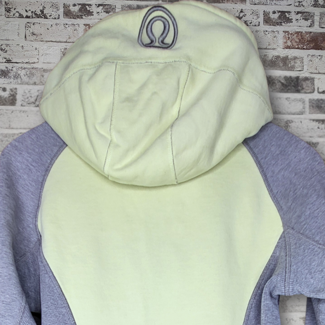 lululemon pale green/grey full-zip scuba hoodie (Women's Size S/M)