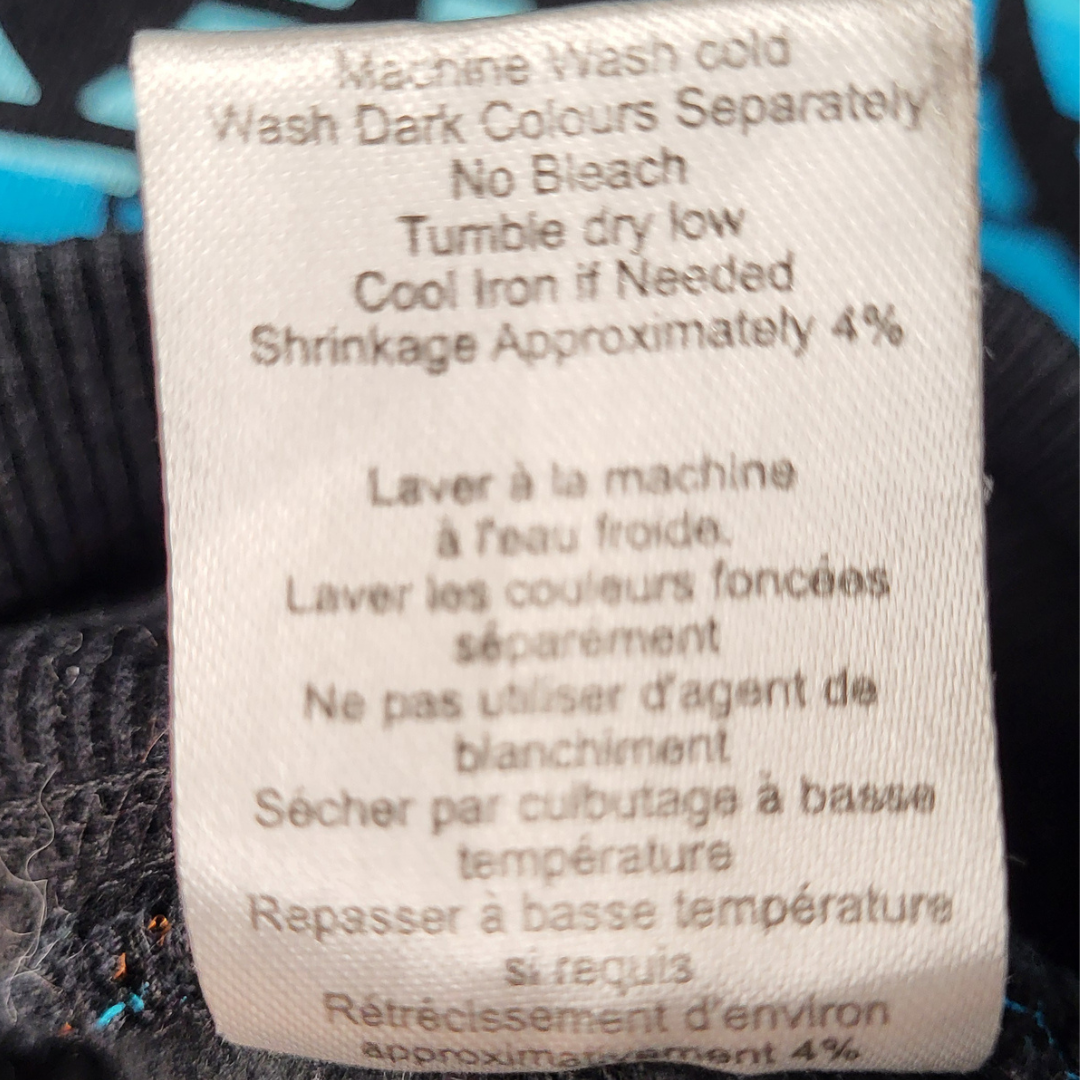 TNA black + turquoise all-over logo zip hoodie (Women's Size S)