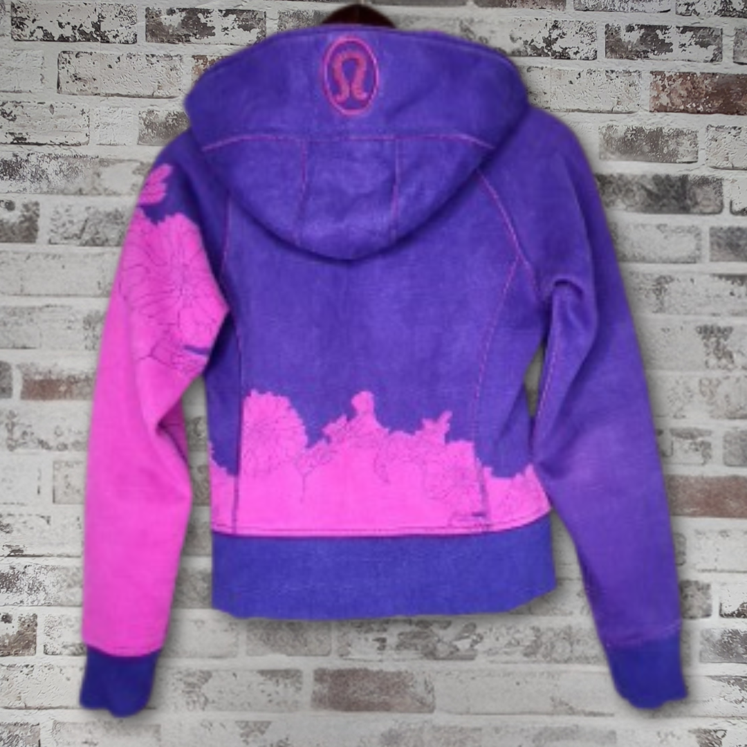 lululemon purple/pink floral zip hoodie (Women's Size N/A)