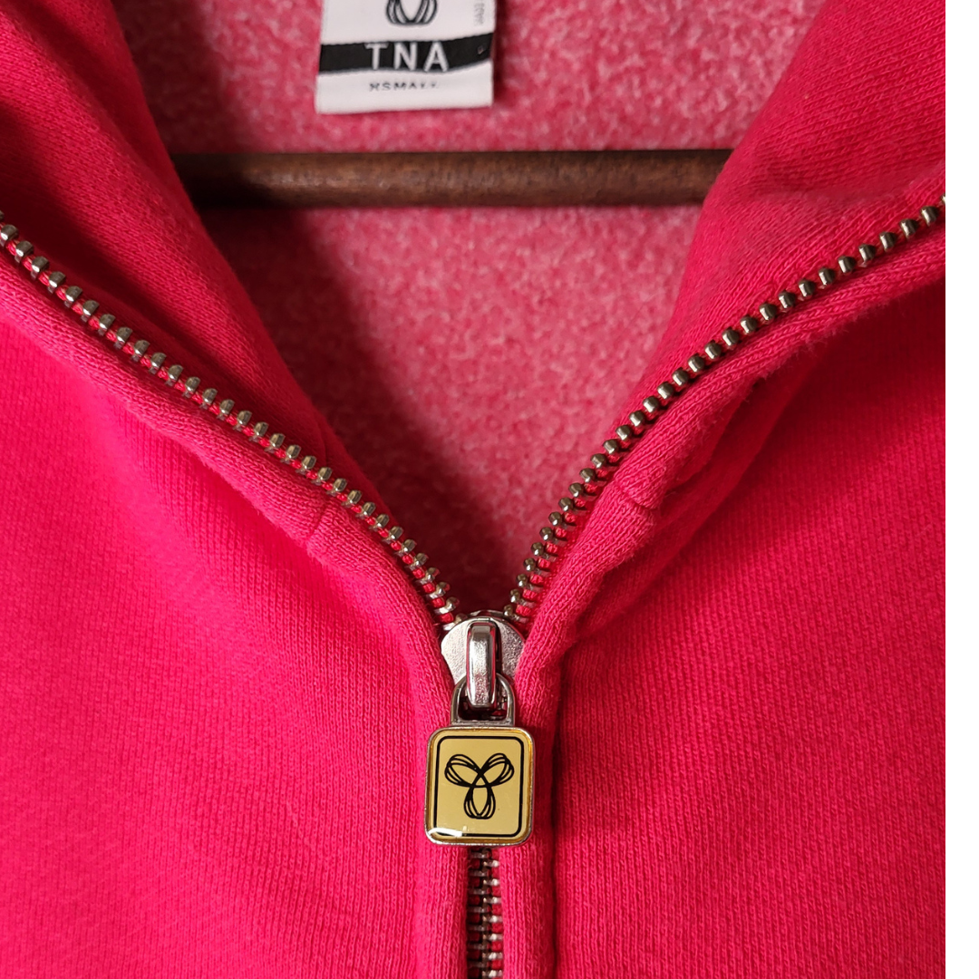 TNA red fleece zip hoodie (Women's Size XS)