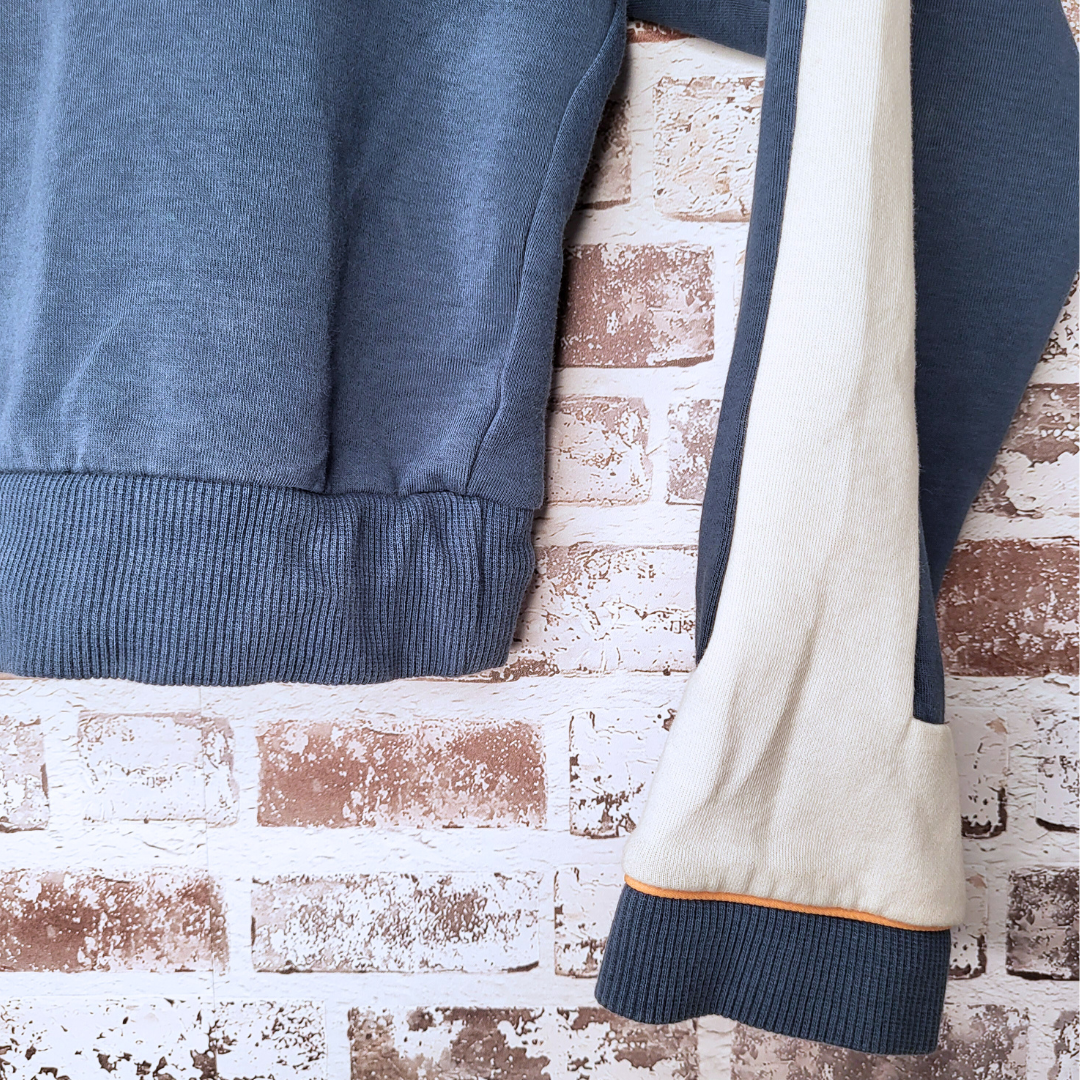 Puma blue & coral cropped sweatshirt (Women's Size M)